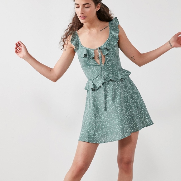 Flynn Skye Dresses & Skirts - Flynn Skye Mimi Ruffle Mini Dress Polka Dot Print